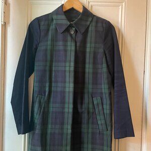 Madewell Blackwatch Plaid Trench Coat